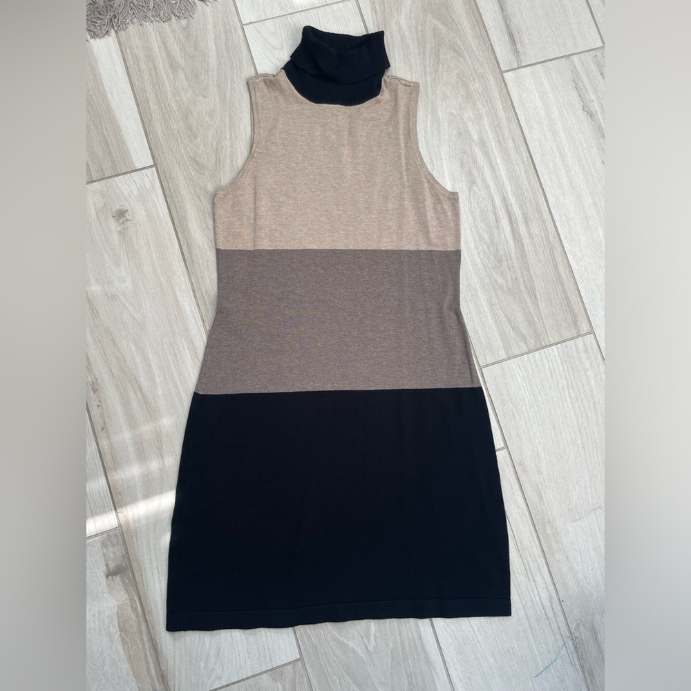 INC Color Block Sweater Dress Sz L